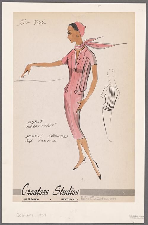 睁眼看世界——50年代美国时装设计图，带你看那时候的时装